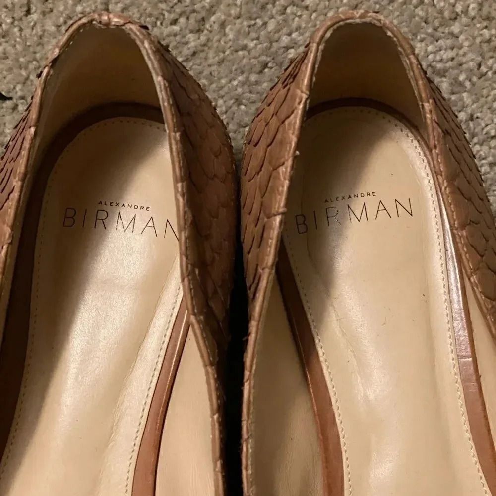 ALEXANDRE BIRMAN python leather tan loafers. - Picture 4 of 10